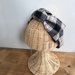 春色 チェックB  bigリボン ヘアバンド
