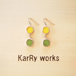 2color ○●【イエロー＆グリーン】ピアス／イヤリング 05