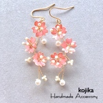 送料無料 桜 しだれ桜 マニキュアフラワー ピアス/イヤリング