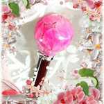 桜色の紫陽花のガラス玉かんざし