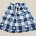 再販4☆タオルエプロン　紺地マリン（厚手ガーゼ地)