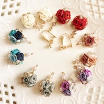薔薇とパールのピアスorイヤリング