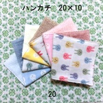 6枚セット ハンカチ うさぎ ダブルガーゼタオル 20×10 20