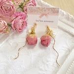 数量限定♡コーラルピンクの薔薇♡ドライフラワー ピアス