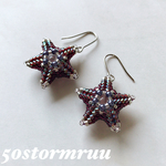 ダークパープル星ピアス