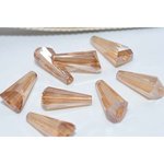 B053-100-2  100個 メッキガラスビーズ ホーン型 6×13mm アクセサリー【100ヶ】2シャンペン色