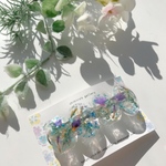 ドライフラワーをとじこめたきらきらバレッタ