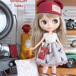 ＊クマミミ帽子とワンピース＊7点セット＊赤＊ blythe outfit＊ブライス ＊