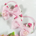 🆕キッズ用✨いちご柄のトリプルリボンのヘアゴム