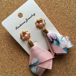 No.187 ビジューフラワータッセルピアス