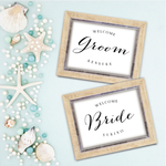 海外風☆ 受付サイン 名入れ Groom&Bride 2枚セット