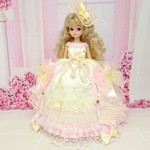 リカちゃん お姫様ドレス 一点物☆イエロー×ピンク