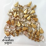 ゴールド台座  ドロップ 6×10mm クリア 50個