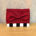 移動ポケット《リボン》 DRED/BK stripe