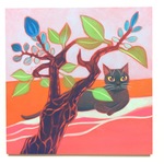 手描き●黒猫のイラスト●原画 絵 絵画 アート 壁掛け イラスト