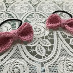 ピンク2個セット☆コットン100％☆リボンのヘアゴム