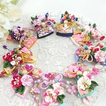 新作💝和柄りぼん髪飾り☆初節句☆七五三☆七草☆お祝い事☆  黄色