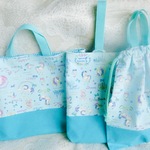 44160515様オーダー品☆ユニコーン☆レッスンバッグ4点セット☆