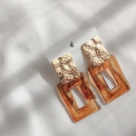 double square earring（brown）