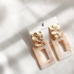 double square earring（beige）