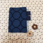 ほぼ日手帳カバー オリジナルサイズ ミナペルホネン tambourine ネイビー ファブリック使用