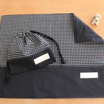 【akino37様専用・受注後製作】シンプル格子柄のランチョンマット　ブラック