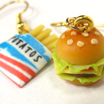 ※Ｆさまご予約品※手作り♪チーズハンバーガーピアス（イヤリング）♪