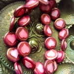 【2コセット】czech beads#チェコビーズ heart♡coin 17㎜ light pink/copper