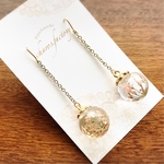 ゆらゆら♡レースフラワー×ガラスドームのイヤリング・ピアス