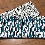 ペンギン 半幅帯(青白)