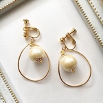 《onlyシリーズ》011. teardrop × cotton perl A type イヤリング・ピアス
