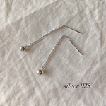 再入荷！！ シルバー925 ボールチェーンピアス
