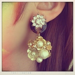 [time sale] gold antique flower pierce