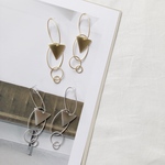 metal circle long earring