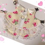 ✩.*˚  イチゴ柄イエロー鈴付きハーネス   ✩.*˚