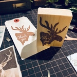 yukamaru*消しゴムはんこ 鹿角シルエットはんこ