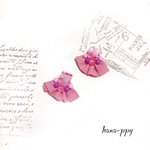 pink cube frill ピアスorイヤリングor樹脂ピアス