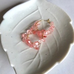 再販♡ 桜のフープピアス チェリークォーツ