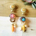 【40】レトロボタン ピアス イヤリング