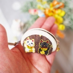 【送料無料】手のりミニミニポーチ（金彩小判ねこ）