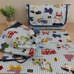 【オーダー予約品】ｙ様専用　可愛いストライプ働く車柄ランチセット
