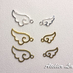 【再販】12枚*3Color*天使の羽根チャーム*大小各２枚セット*