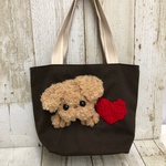 ワンちゃんハートのトートバッグ