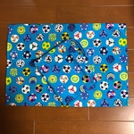 給食ナフキン&巾着セット(サッカーボール・水色)☆再販☆