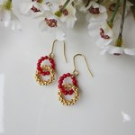 赤珊瑚リングピアス/イヤリング