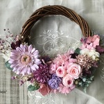 Lilac Gerbera × Rose * wreath * ハーフリース ギフト
