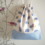 【再】体操着袋<カバ>_#308_clothes bag<Hippopotamus>