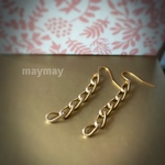  handmade  チェーン ピアス  ゴールド  