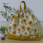 【オーダー予約品】h様専用＊ひまわり柄体操服袋　３５×４０