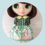 ネコちゃんストライプワンピース♡mint